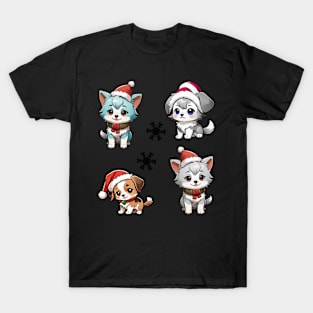 Kawaii Christmas Puppy Set T-Shirt